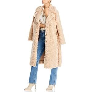 Aqua Faux Fur Coat- No belt- Size XL